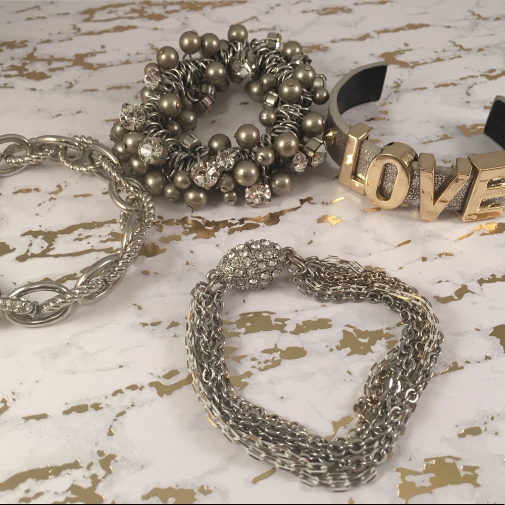 Silver bracelet bundle- Set of 4
